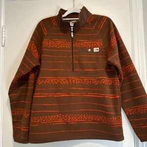 North Face Men’s Medium Gordon Lyons Shacket Jacket Aztec Geo Print Orange Brown